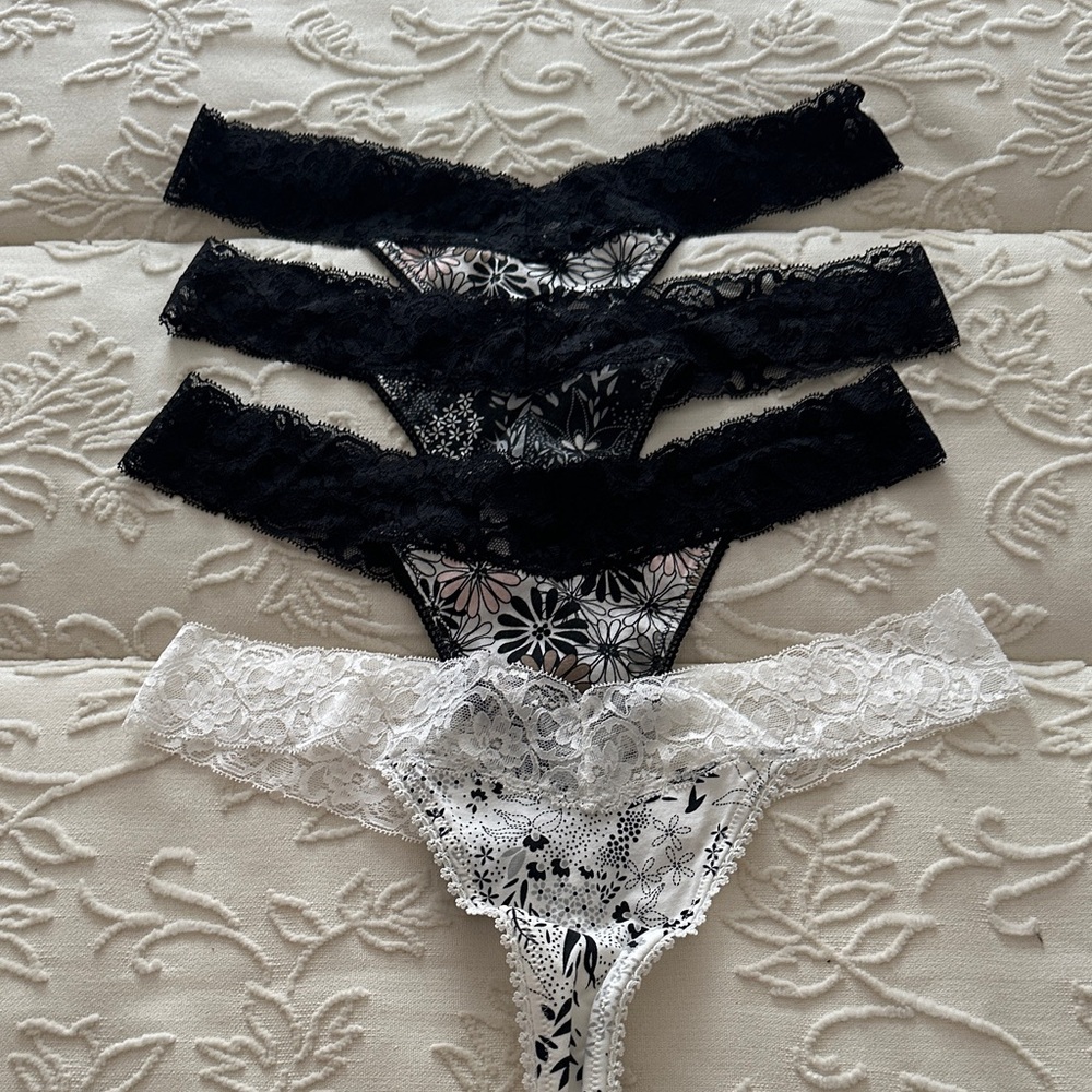 NWOT Jacob Floral Lace Panty Set - Black & White